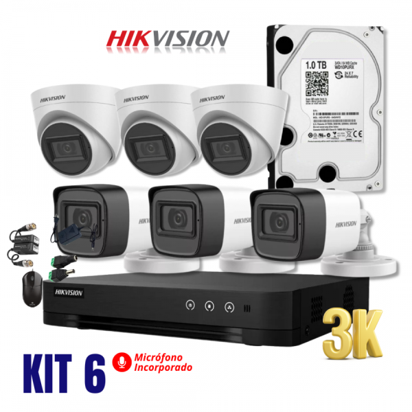 Kit de 06 camaras 5mp 3k con audio - Rices Enterprise